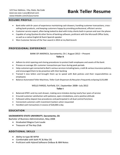 Bank Teller Resume (Examples & Writing Tips).